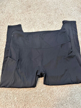 ododos High Waist Workout Yoga Pants Leggings With Pockets Black 2XL